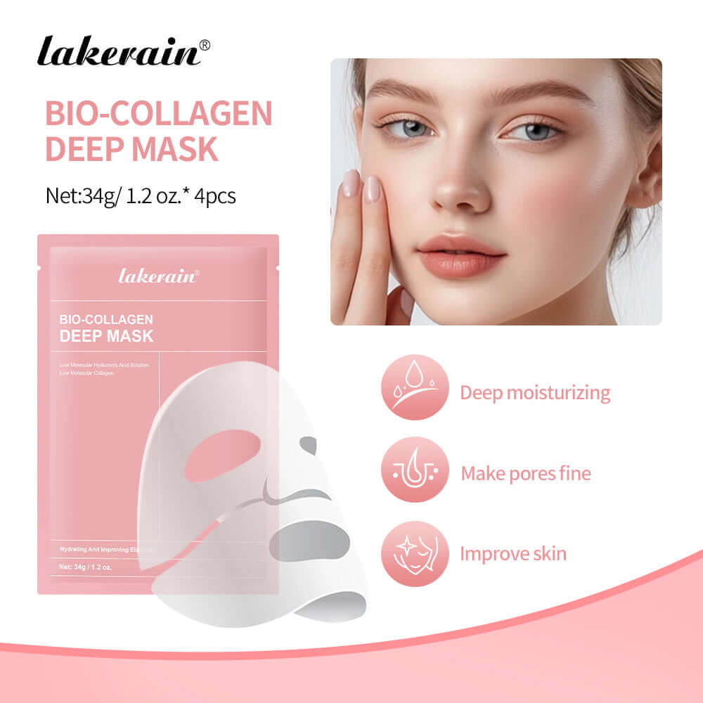 Collagen Hydrogel Face Mask set featuring moisturizing benefits, suitable for various skin types, enhancing hydration and glow.